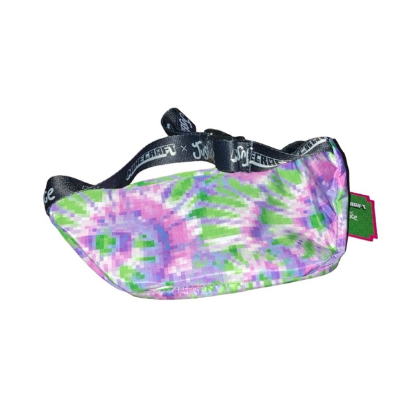 Justice Minecraft Iridescent Pyramid Pixel Printed Sling Bag - Picture 8 of 10